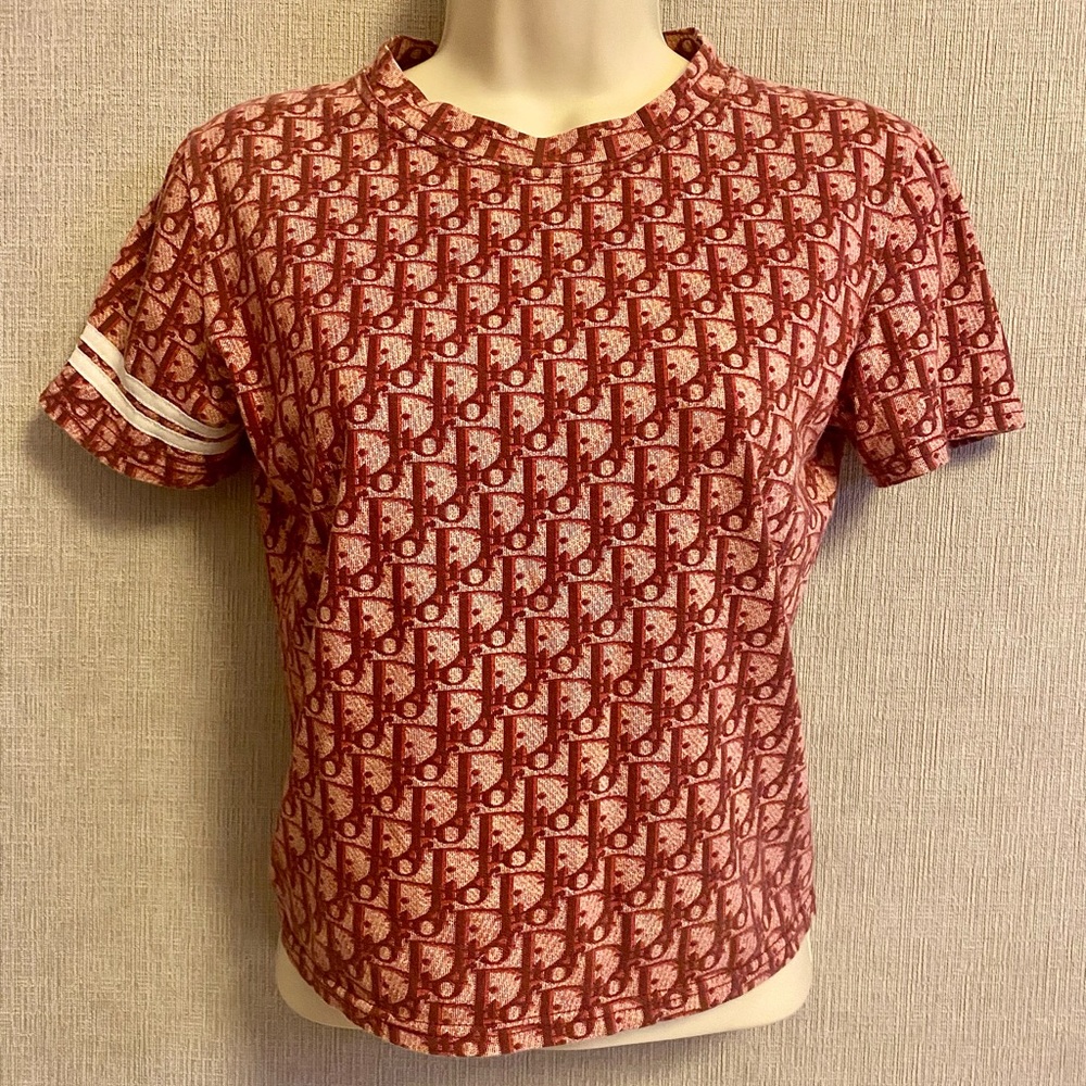 Christian Dior red Oblique tee shirt top 4